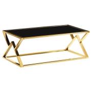 Magni Black Glass Coffee Table With Gold Metal Frame