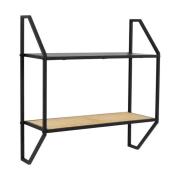 Daire Metal 2 Tier Wall Shelf In Black