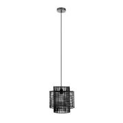 Julia Rattan Overlapping Ceiling Pendant Light In Black