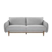 Lark Linen Fabric 3 Seater Sofa In Silver Grey