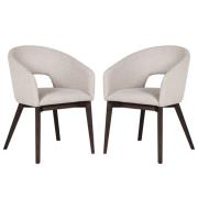 Adria Natural Woven Fabric Dining Chairs In Pair