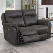 Chloe Fabric Electric Recliner 2 Seater Sofa In Grey