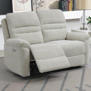 Brielle Fabric Electric Recliner 2 Seater Sofa In Beige