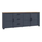 Belgin Sideboard Large 3 Doors 3 Drawers In Riviera Oak Navy