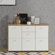 Beile Sideboard 5 Doors 2 Drawers In Artisan Oak And White