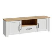 Belgin TV Stand 2 Door 1 Drawer In Riviera Oak And White