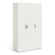 Perkin Wooden Wardrobe With 3 Doors In White Woodgrain