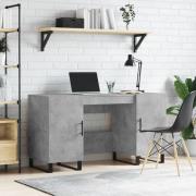 Alivia Wooden Computer Desk With 2 Doors In Concrete Effect