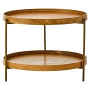 Varna Wooden Two Tier Side Table Round In Oak