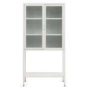 Accra Steel Display Cabinet With 2 Doors And Shelf In White