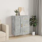 Didim Wooden Sideboard With 1 Door 3 Drawers In Concrete Effect