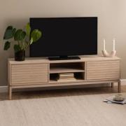 Labasa TV Stand 2 Doors In White Pigmented Oiled Oak