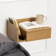 Ashanti Wall Hung Wooden Bedside Cabinet Wide In Matt Wild Oak