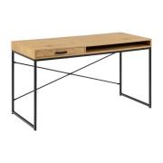 Salvo Wooden Laptop Desk With 1 Drawer 1 Shelf In Matt Wild Oak