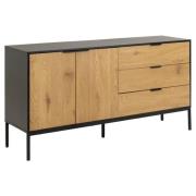 Salvo Wooden Sideboard With 2 Doors 3 Drawers In Matt Wild Oak