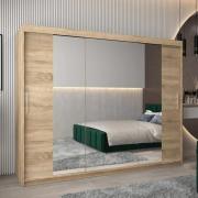 Tavira II Mirrored Wardrobe 3 Sliding Doors 250cm In Sonoma Oak