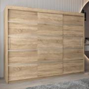 Vevey I Wooden Wardrobe 3 Sliding Doors 250cm In Sonoma Oak