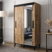 Genoa II Mirrored Wardrobe 2 Sliding Doors 120cm In Chestnut