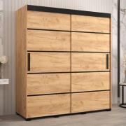 Beilla IV Wooden Wardrobe 2 Sliding Doors 180cm In Golden Oak