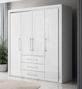 Allen Wooden Wardrobe With 4 Hinged Doors In White