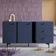 Merill Wooden Sideboard With 2 Doors 3 Drawers In Navy