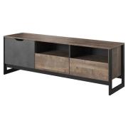 Akron Wooden TV Stand With 1 Door 2 Drawers In Grande Oak