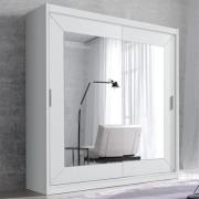 Alanya Mirrored Wardrobe 2 Sliding Doors 200cm In Matt White