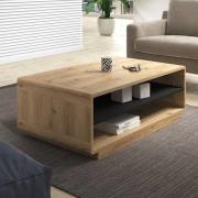 Altea Wooden Coffee Table In Torus Oak With Undershelf