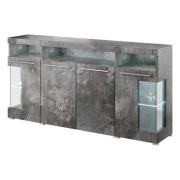 Izola Wooden Sideboard With 4 Doors In Slate Grey