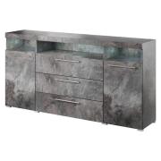 Izola Sideboard Wide 2 Doors 3 Drawers In Slate Grey With LED