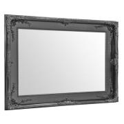 Charles Baroque Style Wall Mirror In Matt Black Frame