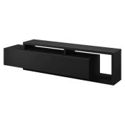 Belek Wooden TV Stand With 1 Drawer In Matt Black