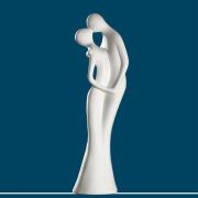 Moline Ceramics Couple In Love Sculpture In White