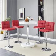 Havana White Gloss Bar Table With 4 Coco Bordeaux Stools