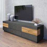 Sioux Wooden TV Stand With 6 Drawers In Matera And Wotan Oak