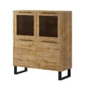 Hobart Wooden Display Cabinet With 2 Doors In Wotan Oak