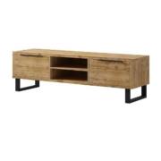 Hobart Wooden TV Stand With 2 Doors In Wotan Oak