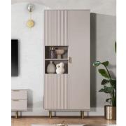 Naples Wooden Display Cabinet With 2 Doors In Cashmere