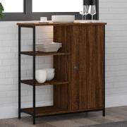 Lecco Wooden Sideboard With 1 Door 3 Shelves In Brown Oak