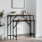 Rivas Set Of 2 Wooden Console Tables In Smoked Oak