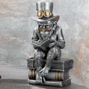 Ocala Polyresin Steampunk Ridding Sculpture In Silver