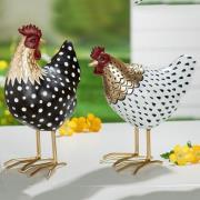 Ocala Polyresin Chicken Hedda Sculpture In Black And White