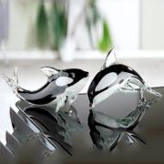 Newark Glass Killer Whale Sculpture In Black