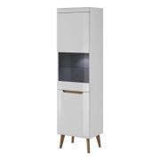 Newry High Gloss Display Cabinet Tall With 2 Doors In White