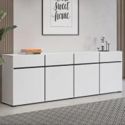 Kodak Wooden Sideboard With 4 Doors 4 Drawers In White