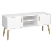 Praia Wooden TV Stand With 2 Doors In Pure White