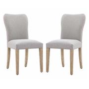 Valletta Natural Fabric Dining Chairs In Pair