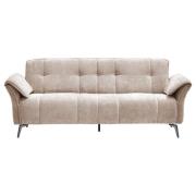 Agios Fabric 3 Seater Sofa In Champagne With Black Chromed Legs