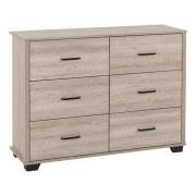 Oxnard Wooden Chest Of 6 Drawers Wide In Light Oak