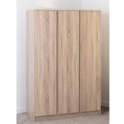 Mcgowen Wooden Wardrobe With 3 Doors In Sonoma Oak